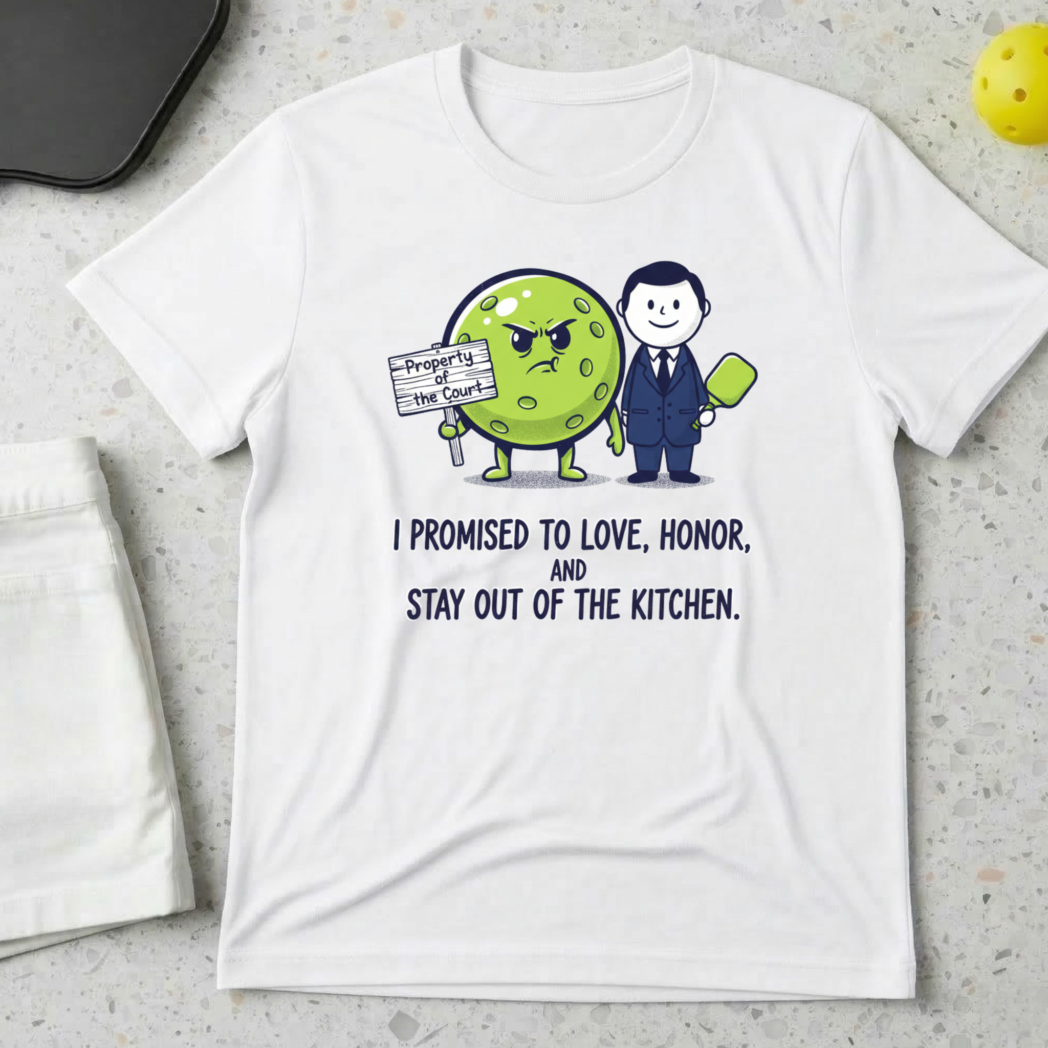 I promised to love, honor and stay out of the kitchen T-Shirt