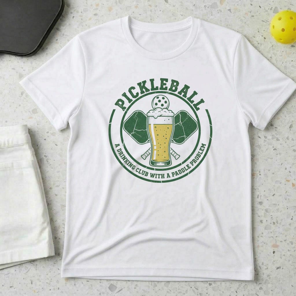 Pickleball a drinking club with a paddle problem T-shirt